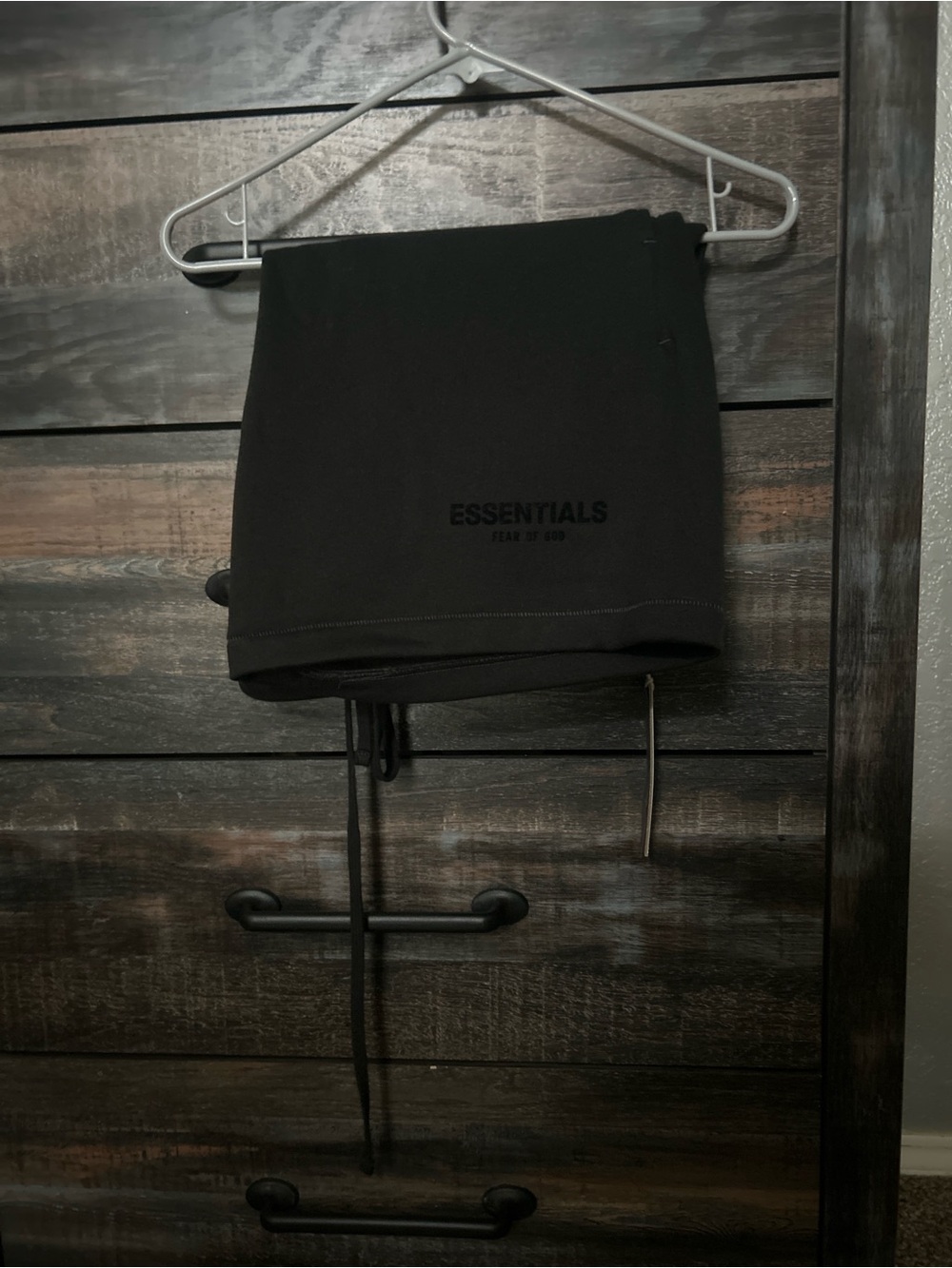 Essentials Black Drawstring Sweatshorts